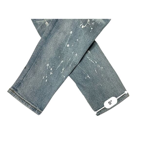 DNA Premium Painted Embellished Ripped Destroyed Blue Jeans 30 Streetwear Grunge - Picture 8 of 11